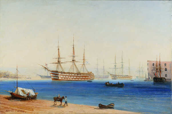 Неизвестный художник. Корабли на рейде 